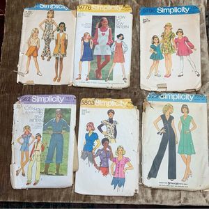 Set of 6 Vintage 70’s patterns